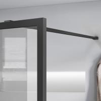 Душевые перегородки Walk-In HС Art  VSW-1HC800CFGM 800х2000 цвет вороненая сталь стекло прозрачное/рифленое Vincea