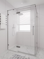 Душевой угол распашной 1200х900x2000 цвет профиля Хром стекло прозрачное осветленное AL-SP-12090-00-CH-C4 Premium Veconi