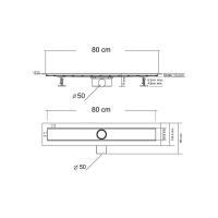 Душевой лоток Optima  SAY.601.80.B.M.S.BLOK цвет матовый черный решетка BLOK Vincea