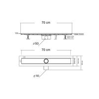 Душевой лоток Optima     Vincea SAY.601.70.B.M.S.NSNGH 754х125x70 цвет матовый черный Решетка  NISANGAH