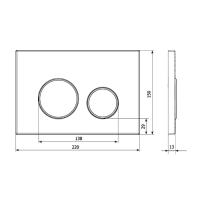 Кнопка смыва Veconi  Round Design 150х220х13 VFRD004WHG VECONI