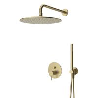 Душевая система с дивиатором для верхнего и ручного душа, верхний душ из стены 30 см  Ручка "антикапля". LEAF-DSIP-30-L-SR Sunrise ручка  Sunrise Cezares