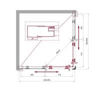 Душевой уголок квадратный UNO-195-A-2-85-C-Cr 850x850x1950 BelBagno