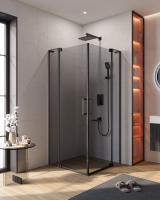 Душевой уголок прямоугольный.     SLIDER-A-2-80/90-GRIGIO-NERO (800-900)x(800-900)x1950 Cezares