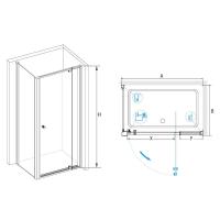 Душевой уголок RGW PA-44 (PA-02 + Z-050-1) прямоугольный   80* 70*185 41084487-011 профиль Хром стекло Прозрачное 6 мм RGW