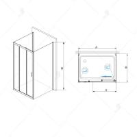 Душевой уголок RGW PA-73-1 (PA-13 + Z-060-2) прямоугольный  180*100*195 0608731180-011 профиль Хром стекло Прозрачное 5 мм RGW