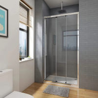 Душевая дверь раздвижная VN28-90-01-C8 900x1950 Цвет профиля Хром Стекло Прозрачное Veconi